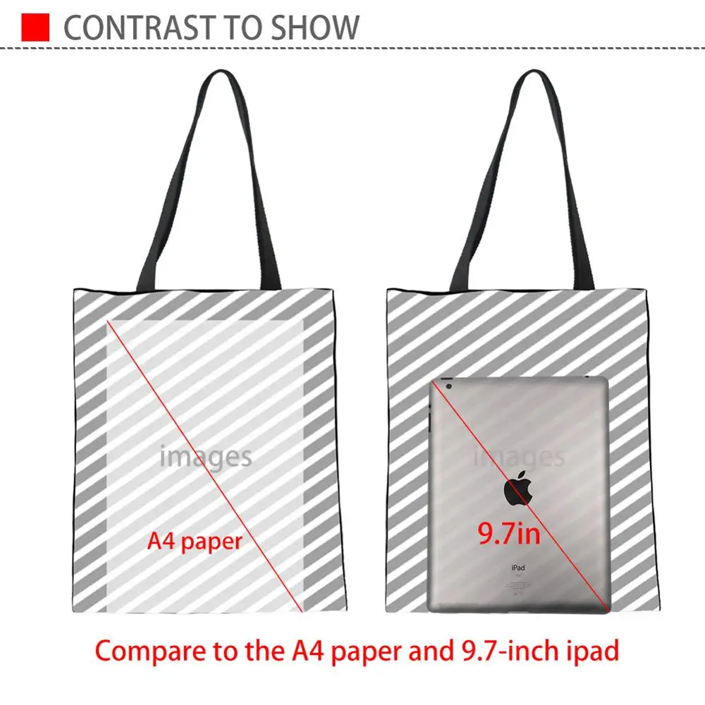 Women Tote Bags Custom Print Brand Designer Woman Shoulder Bag Famale Line Shopping Bag