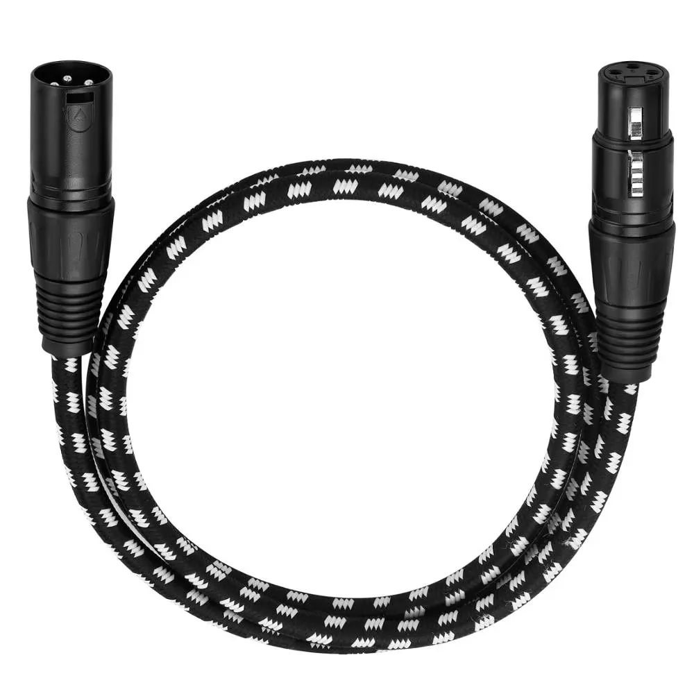 

Male to Female XLR Cable 3pin Jack Nylon Braided Microphone Cable Oxygen-Free Copper Multi-Shielding Mic Mixer Studio Recording