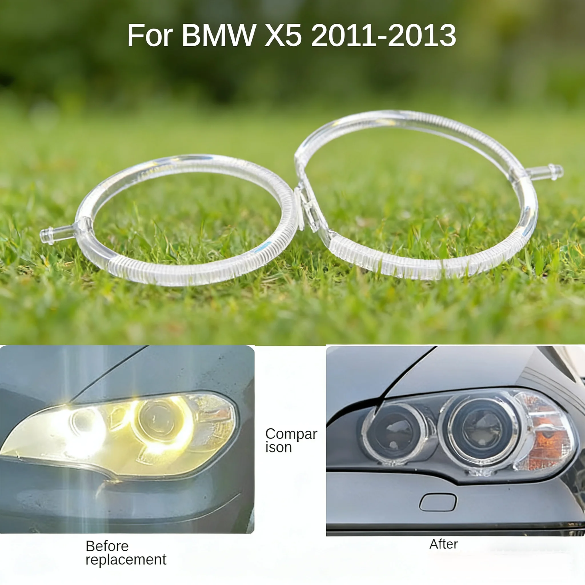 

For BMW X5 E70 2011-2013 DRL Light guide plate Light guide tube Headlight Daytime Running Light Guide Angel Eye