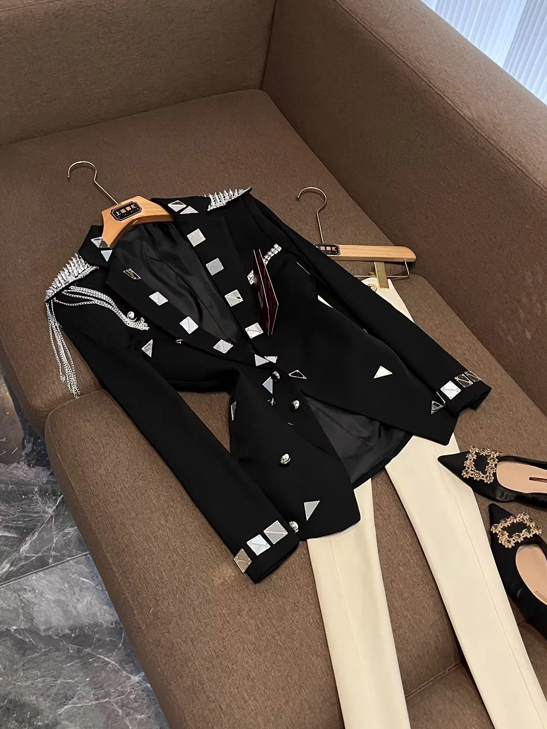 

Slim Fit Wedding Suit Jaet Evening Dr Studio Performance Costume X236 European Sle Long Sve Plant Floral Pattern