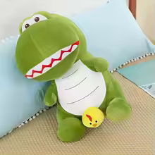 Dinossauro Verde Criativo e Excêntrico, Brinquedo de Pelúcia, Ideal para Festas de Fim de Ano, um Presente Engraçado para Amigos (1 Unidade 30cm)