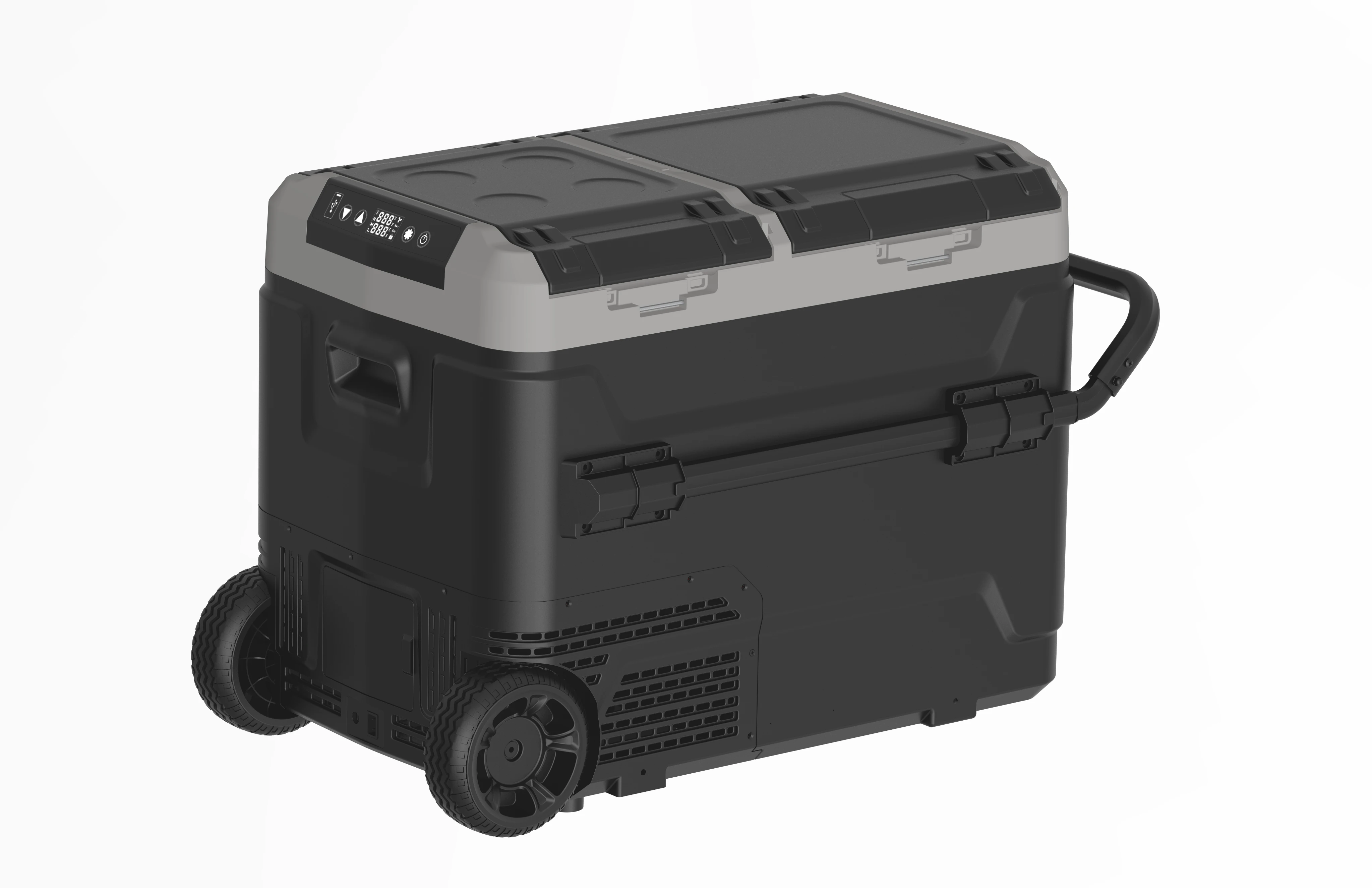 50L Portable Car Refrirator with DC 12V Compressor Home Application Freezer Mode for Camping Traveling Cooler Box
