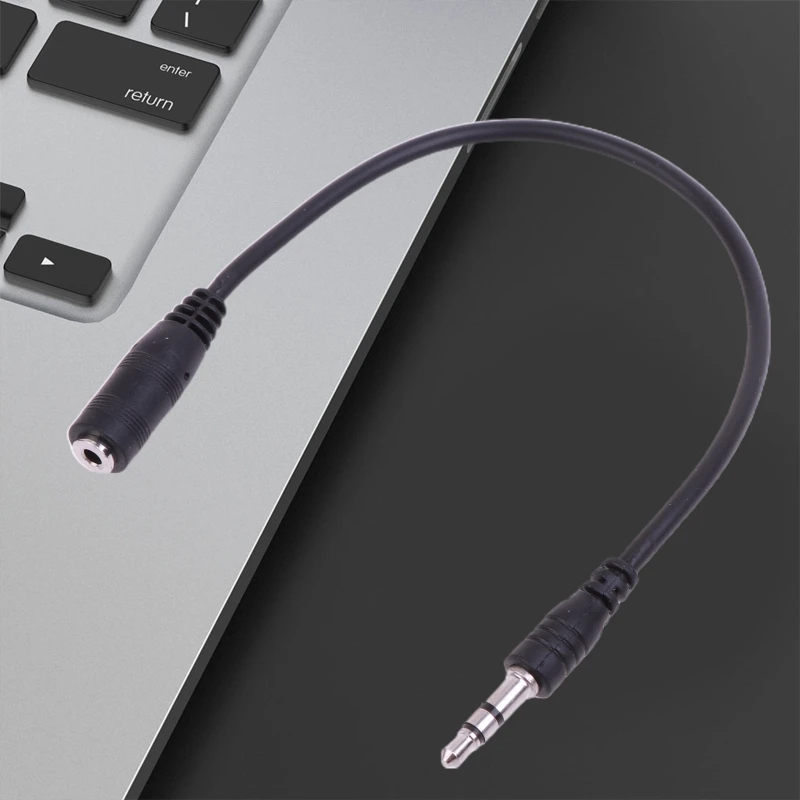 2.5mm Female to 3.5mm Male Stereo Cable Gold Plated Aux Extension Cable for Headphone Laptop Phone 20cm/7.9''