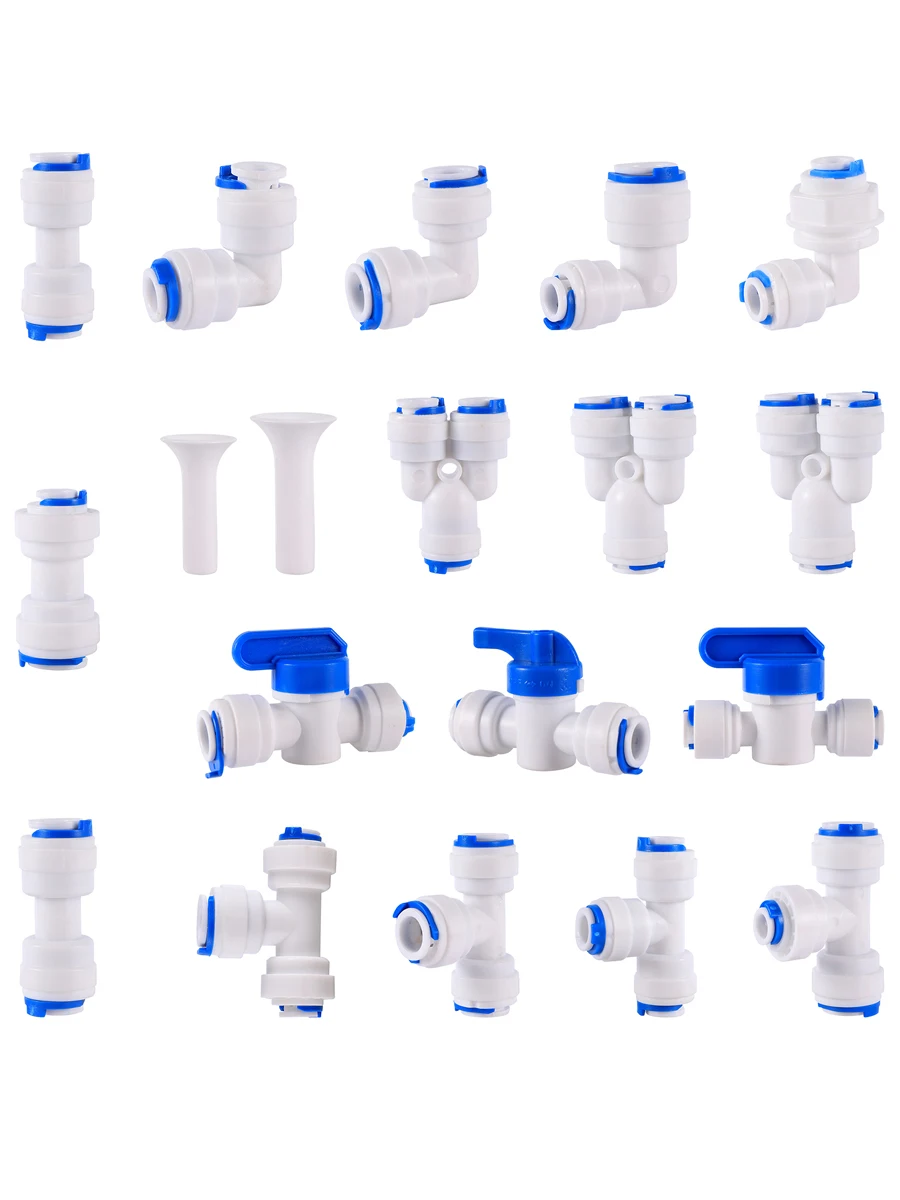 

OD 1/4" 3/8" Pipe Slip Lock Quick Connector Water Purify Joint Garden Irrigation Straight Elbow Tee Valve Pipe Coupling Fittings