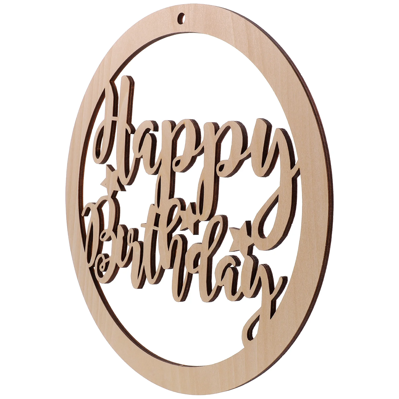 

Happy Birthday Decor 1 Wooden Hanging Sign Round Plate 30cm Diameter Party Tag Scene Decor Exquisite Chic Banner Letters