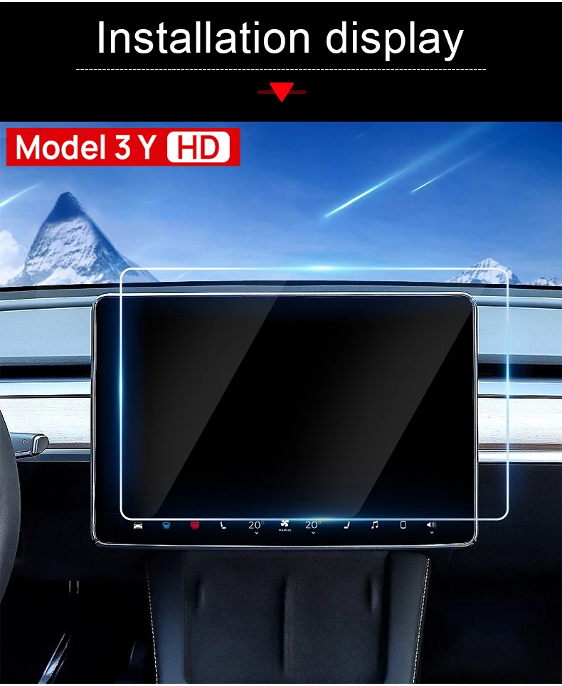 Gehärtetes Glas Auto GPS Navigation Display-schutzfolie Für Tesla Modell Y Modell 3 2017 2018 2019 2020 2021 2022 2023 2024 2025 – Detail 9