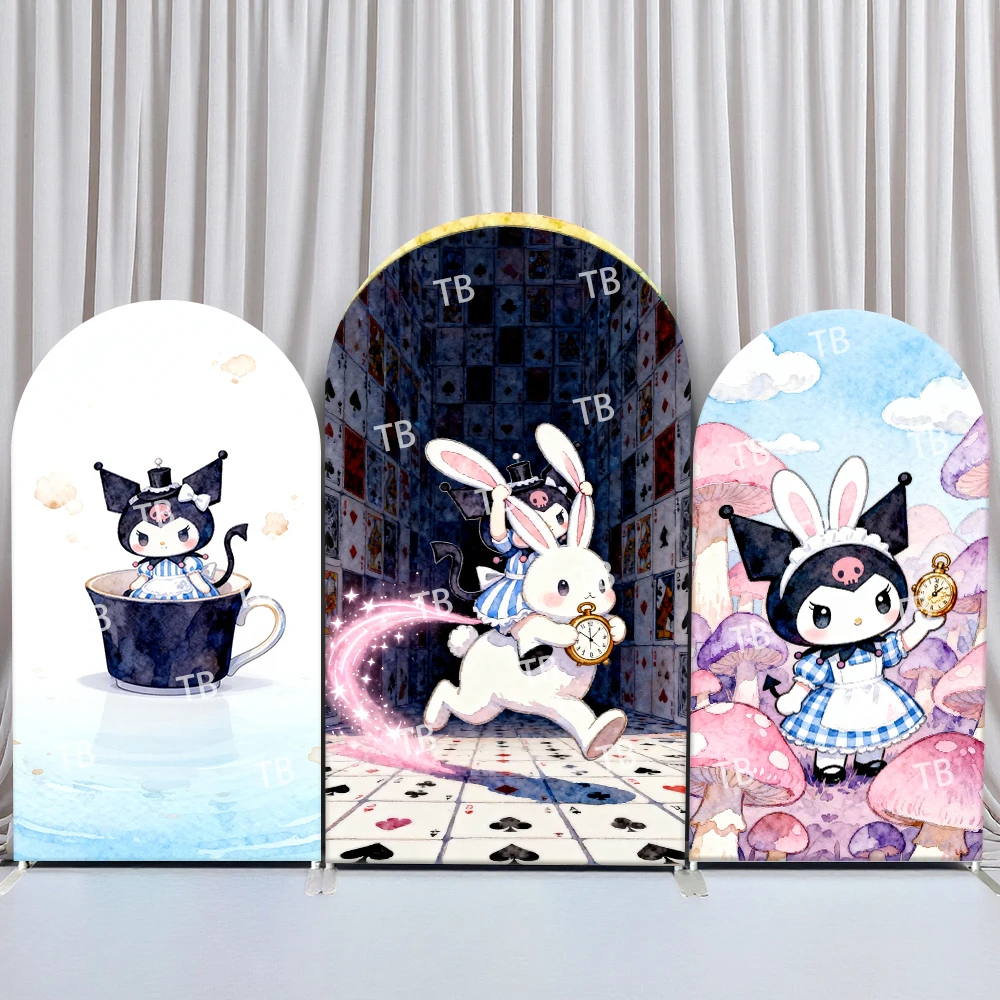 

Sanrio Kuromi Alice Rabbit Style Arch Backdrop Cover Magical Festive Scene For Kids Birthday Baby Shower Photo Booth Background