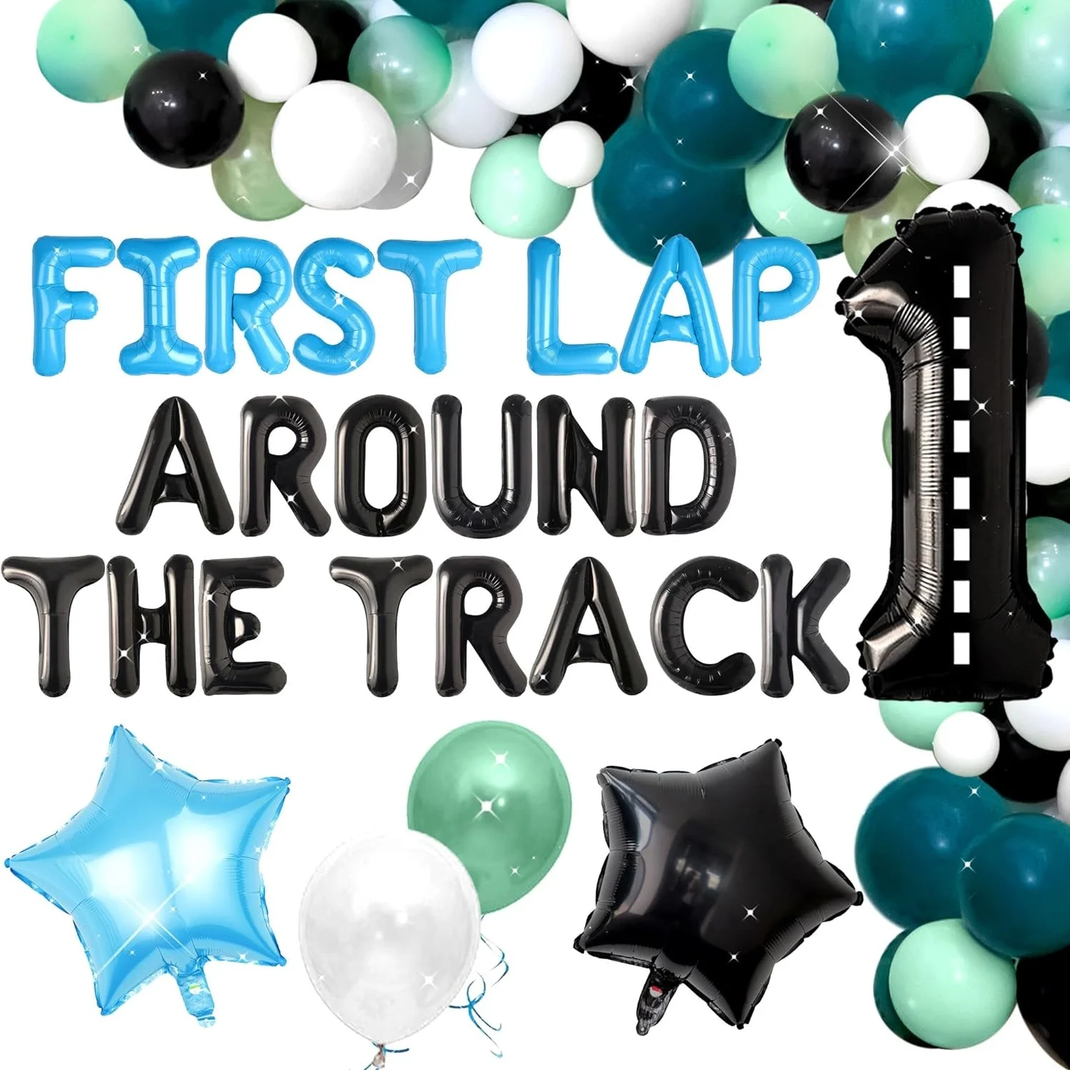 Laventy Time Vintage Car First Lap Around The Track Banner Birthday Decorations Fast One Birthday Decorations