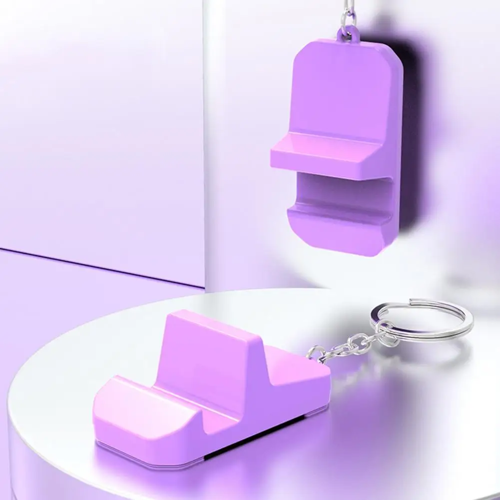 Mini Phone Stand Portable Mobile Phone Holder with Keyring Cellphone Stand Desktop Tablet Holder Table Bracket Phone Accessories