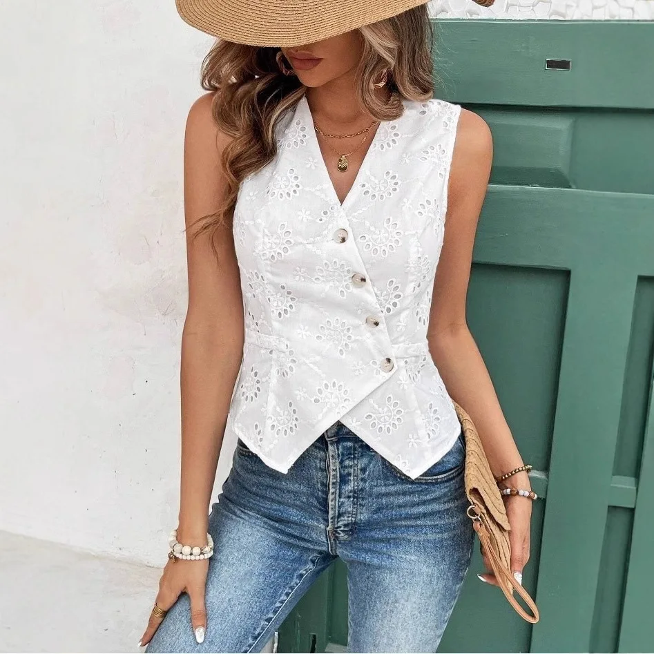 chaleco-cardigan-elegante-y-versatil-con-cuello-en-v-y-botones-accesorio-de-moda-2025-mangas-protectoras-solares-sin-marca