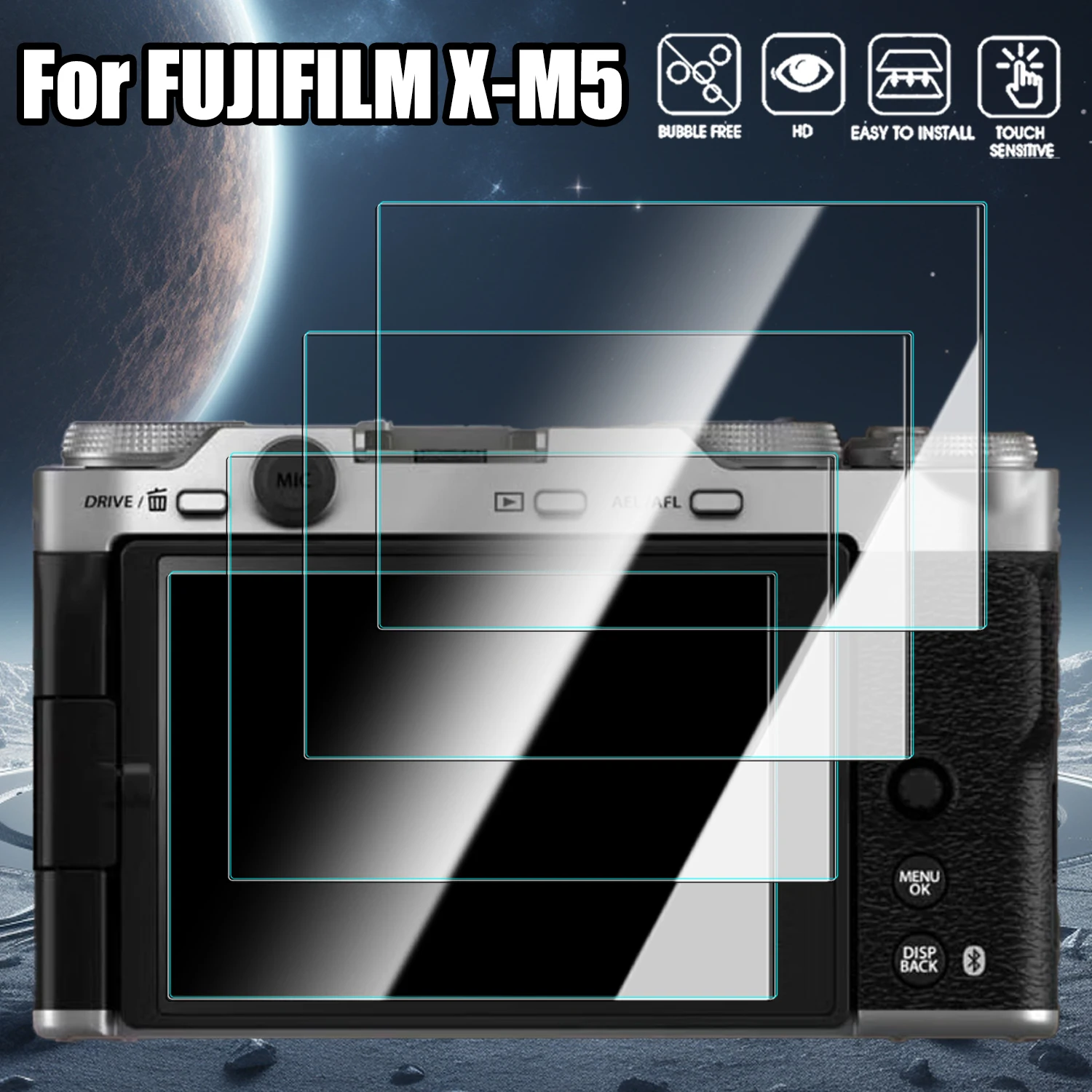 For FUJIFILM X-M5 Tempered Glass Screen Protectors HD Clear Hardness Protective Film Camera Covers for FUJIFILM X-M5 Accessories