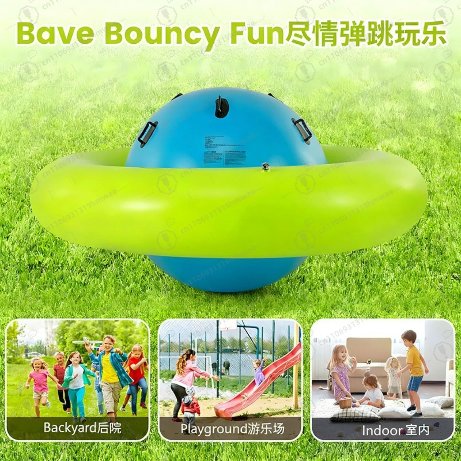 

Giant Inflatable Dome Rocker Bouncer,88'' Roll Teeter Totter Seesaw and Climbing Bridge with 6 Handles,Outdoor Game Gift