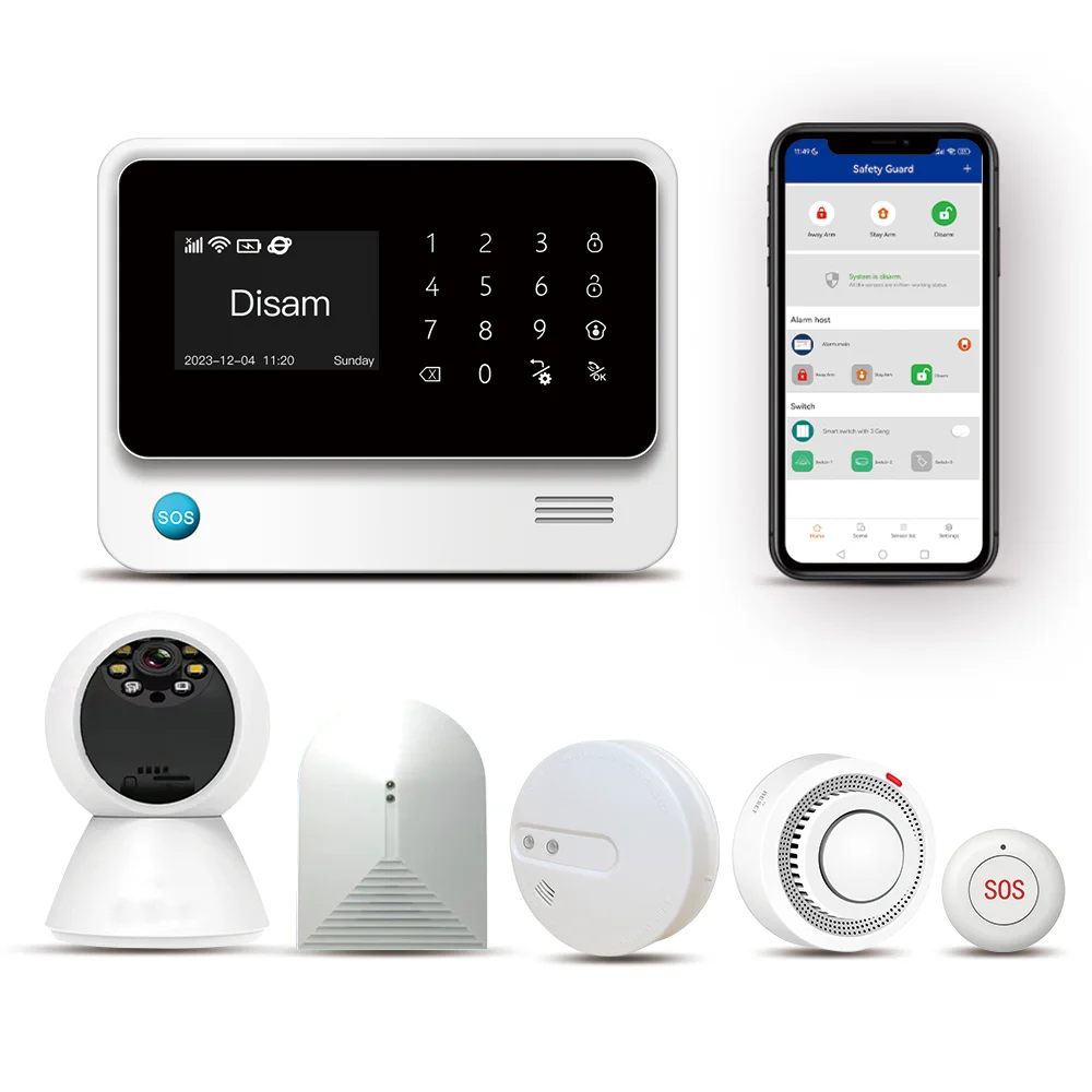 Remote Control Tuo an 4G WiFi House Alarm System G90C Works with Safety Guard App with 2 Groups SMS Alerts Function