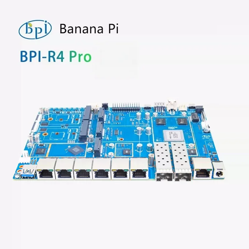 Banana Pi BPI-R4 Pro-4E Open Source Router Development Board with MediaTek MT7988, Supporting Wi-Fi 7 Network Card