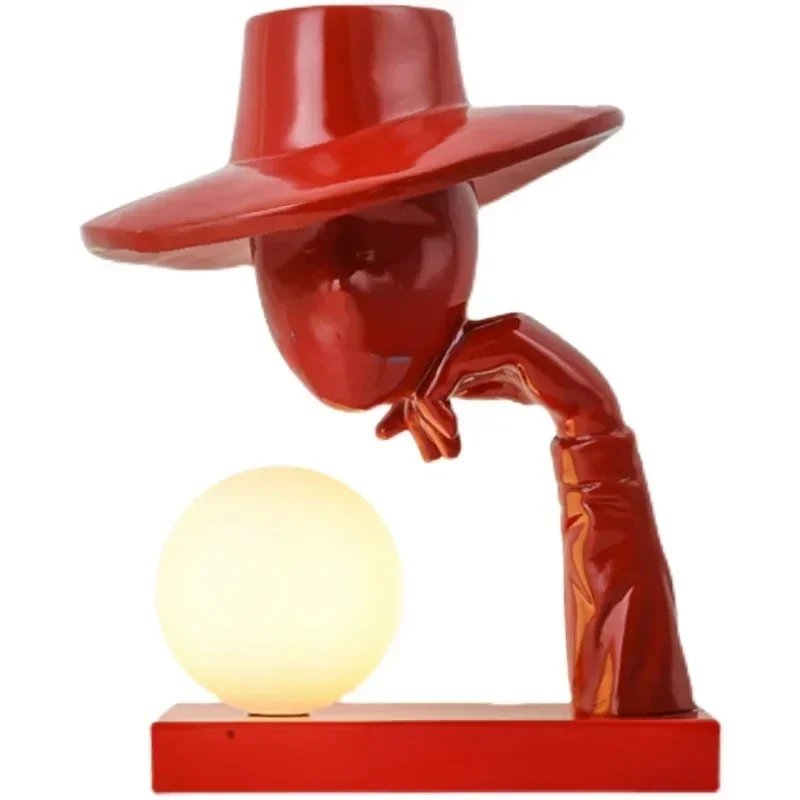 Modern Creative Living Room Office Desk Surface Panel Decorative Table Lamp Home TV Bench for Bedroom Art Luminous Ornaments
