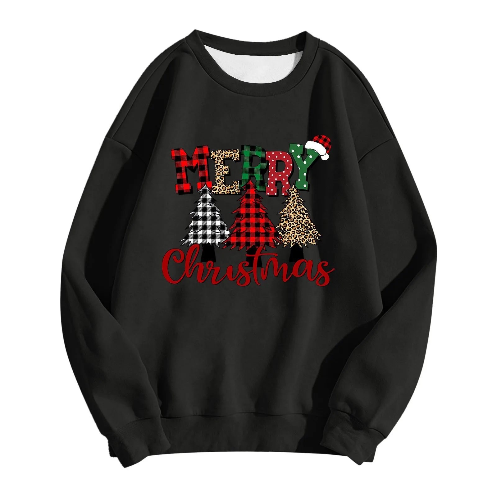 

Christmas Tree Print Sweatshirt Long Sleeve CrewNeck Casual Sweatshirt For Winter Fall Fashion Street Style Women's Clothing