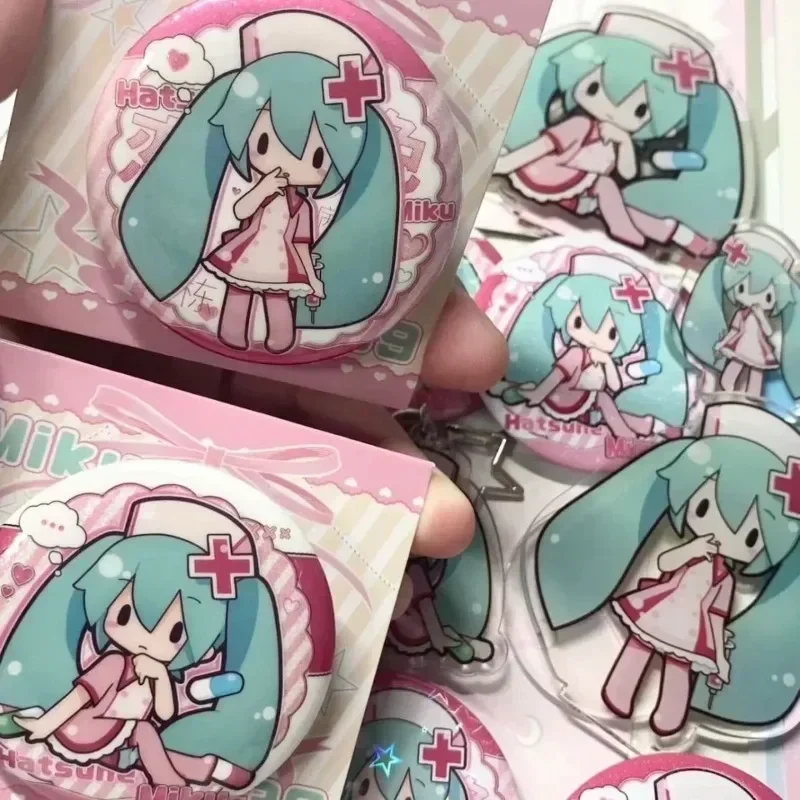 Hatsune Miku Badge Hatsune Miku Project Diva Anime Peripherals Cartoon Originality Brooch Student Knapsack Hanging Decorations