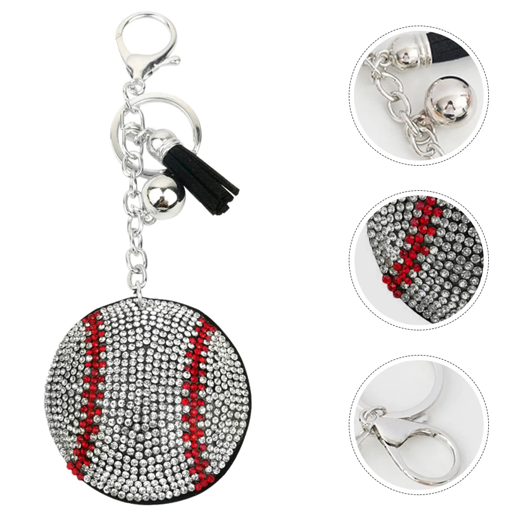 

Sports Ball Keychain Stylish Rhinestone Key Pendant Decorative Bag Hanging Ornament Keychains for Bag Small Gifts