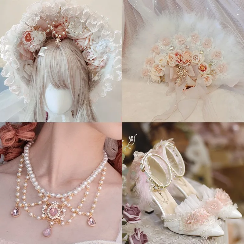 Design Flower Wedding Headdress Handmade Hat Gadget Tea Party Lace Wave Knight Flat