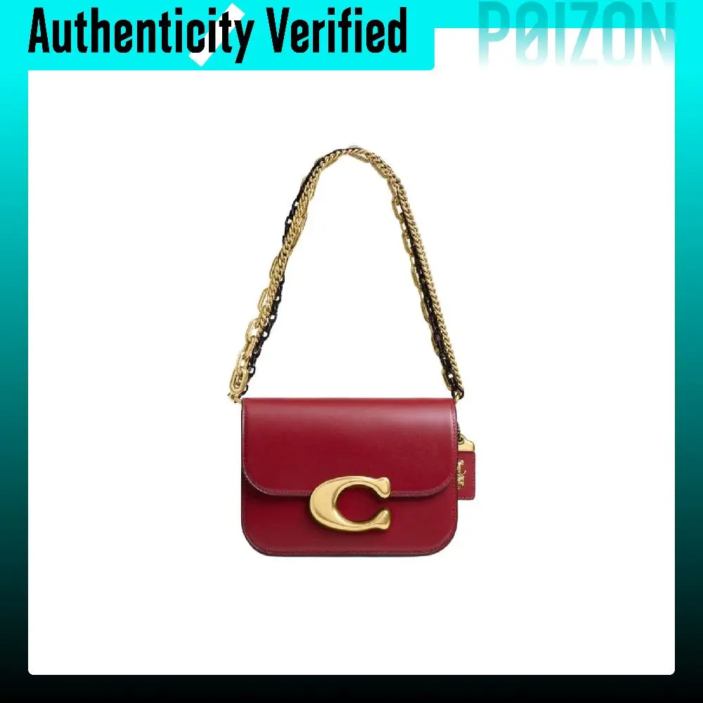 COACH Cow Leather Crossbody Bag, Shoulder Bag Small Women's Ruby Red CW649-B4RB