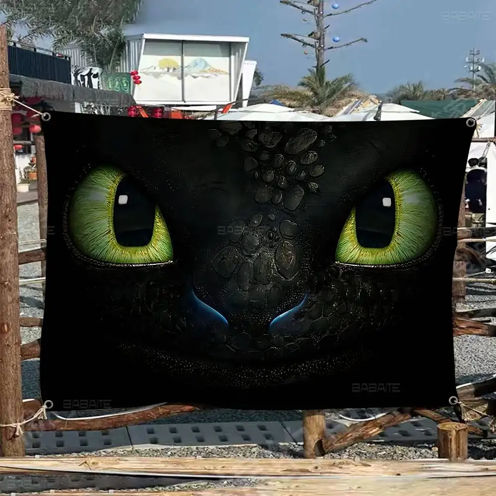 Film Come T-Train Your D-Dragon Modello creativo Bandiera appesa Banner stampato in poliestere Bandiera tirata a mano