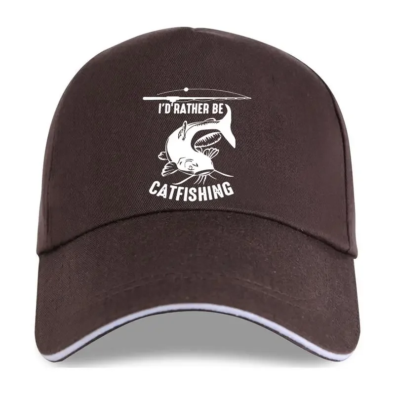 new cap hat  Cool I'd Rather Be Catfishing Funny Catfish Fishe Baseball Cap Print Wholesale Clothes Graphic Anime Oversized 1397