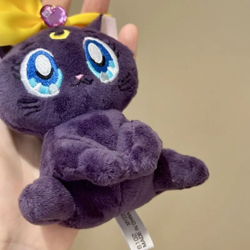 Original Bandai Sailor Moon Luna Cat Plush Pendent Cosmos Japan Anime Collectible Action Figures Toys Keychain For Collectors view 5