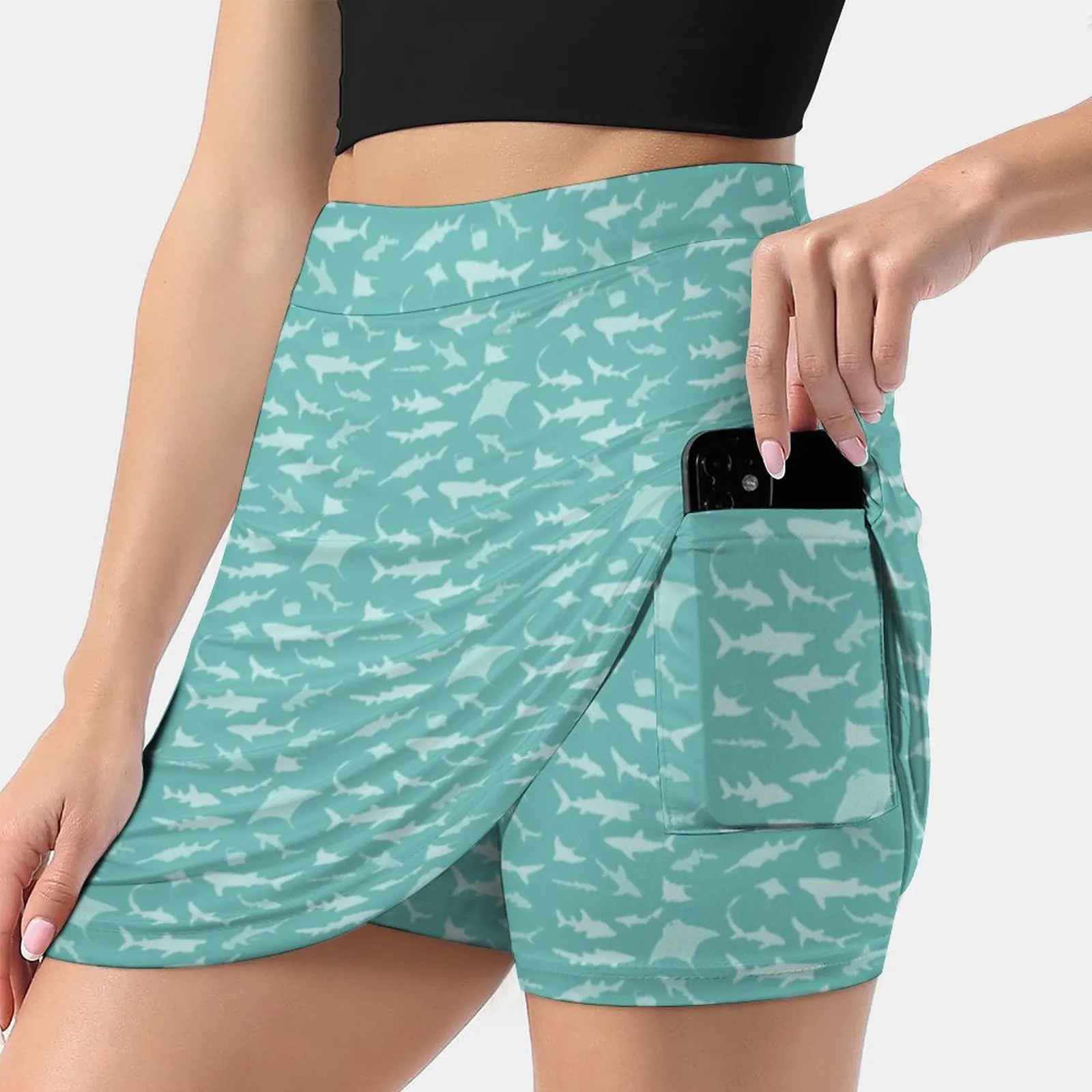 Sharks And Rays! Women's skirt Mini Skirts A Line Skirt With Hide Pocket Sharks Rays Shark Ray Stingray Ray Great White Shark