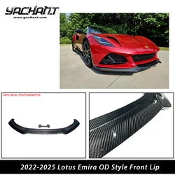 DCF Dry Carbon Fiber Car Front Lip Fit For 2022-2025 Lotus Emira OD Style Front Bumper Lip Front Spoiler Splitter