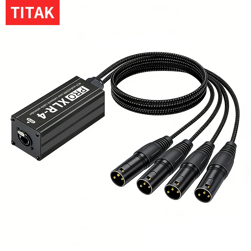 4XLR Female RJ45 Extender Cable PRO XLR-4 Durable Audio DMX Snake for Touring Stage Fixed Installation Work