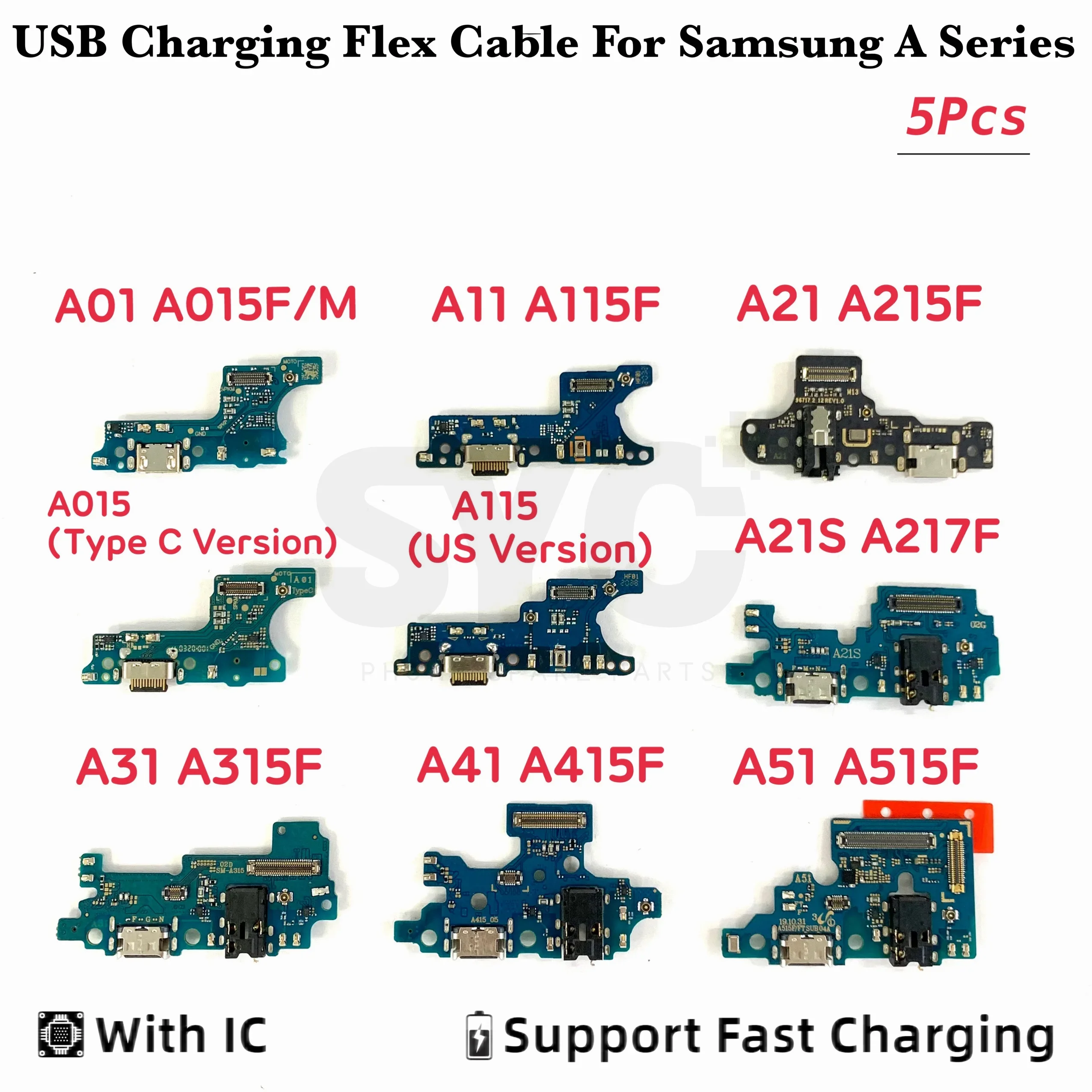 

5 шт. хорошее качество USB-порт зарядное устройство док-разъем зарядная плата гибкий кабель для Samsung A01 A11 A21 A21S A217F A31 A41 A51 A71