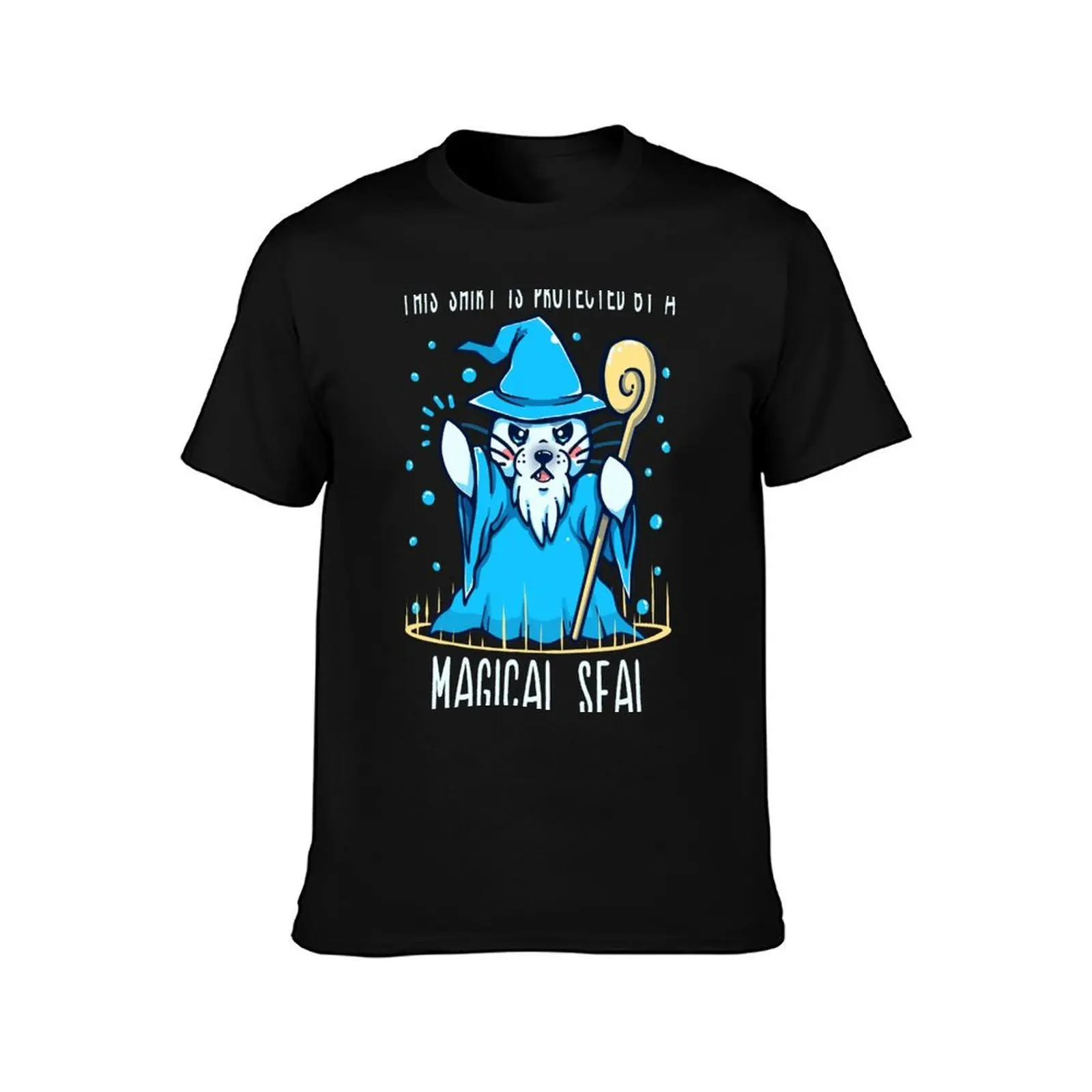 Protected by a Magical Seal T-Shirt, Summer Casual Cotton Tee, Oversized Streetwear Tops, Vintage Graphic Print, 100% Cotton
