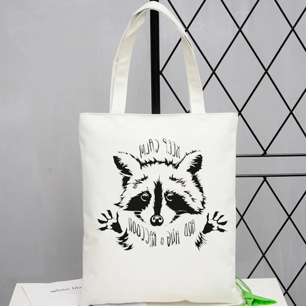 Mapache shopping bag eco bolsa canvas jute bag bag reciclaje tote fabric bolsas ecologicas cabas