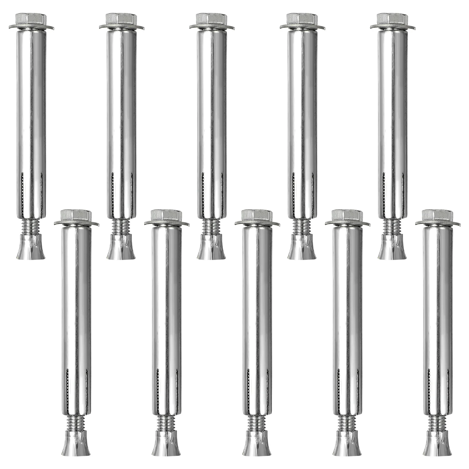 

10pcs Ground Screw 80x100mm Expansion Anchor Bolts Driveway Concrete Asphalt Sturdy Fastener Hardware