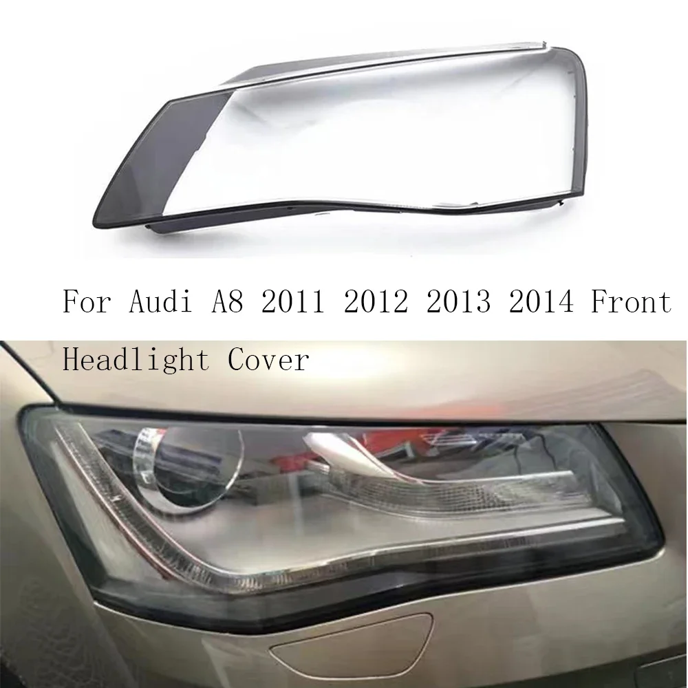 For Audi A8 2011 2012 2013 2014 Front Headlight Cover Transparent Shade Lamp Headlamp Shell Plexiglass Replace Original