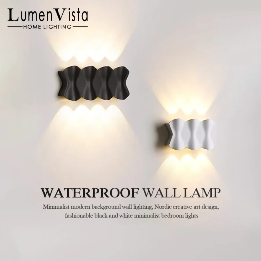 

Modern LED Wall Lamp Creative Aluminum Indoor Outdoor IP65 Waterproof Wall Lamp Garden Foyer Bedroom Household Lighting Fixtures