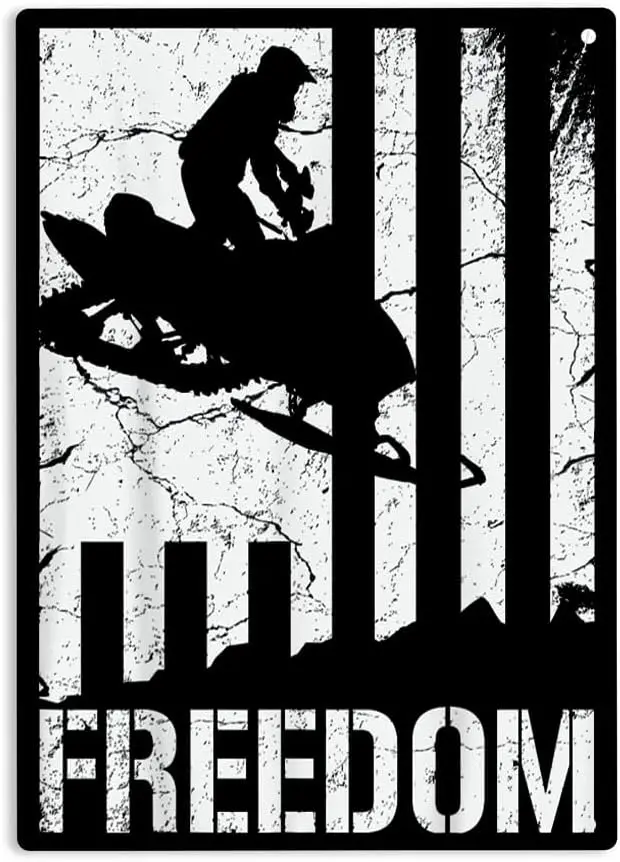 Extreme Snowmobile Sign Metal Tin Sign, Snowmobiling Freedom Poster for Home Office Garden Bars Pub Man Cave Wall Decor Pla sign