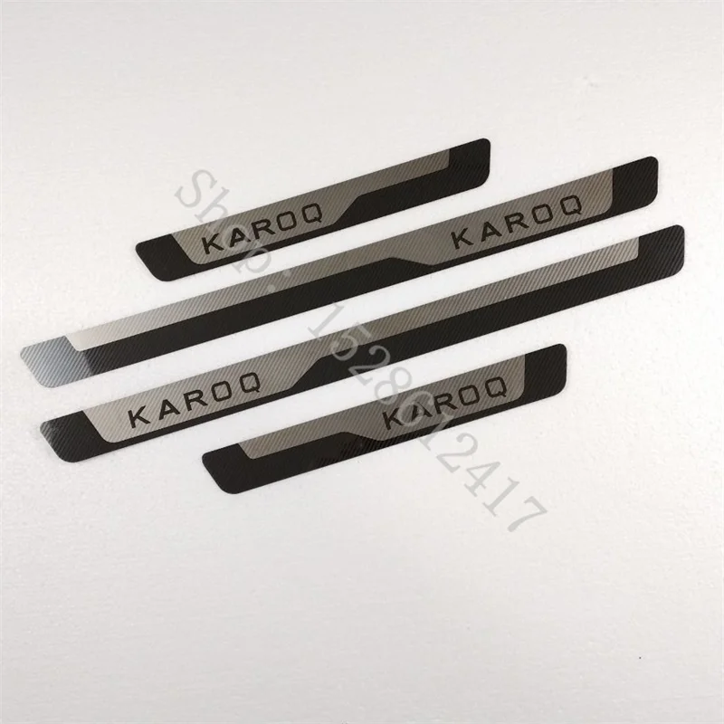 لسكودا كاروك 2017 2018 ~ 2024 عتبة الباب قطاع الفولاذ المقاوم للصدأ لوحة بالية بيدا غطاء الدواسة ملصقات السيارات اكسسوارات السيارات #1
