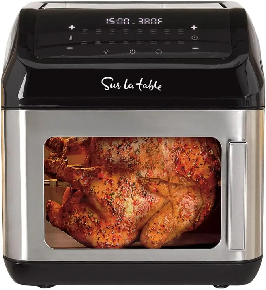 

Compact 13 Qt Multi-Use Air Fryer with Left-Side Hinge, Black Kitchen Appliance for Healthy Cooking and Easy Baking