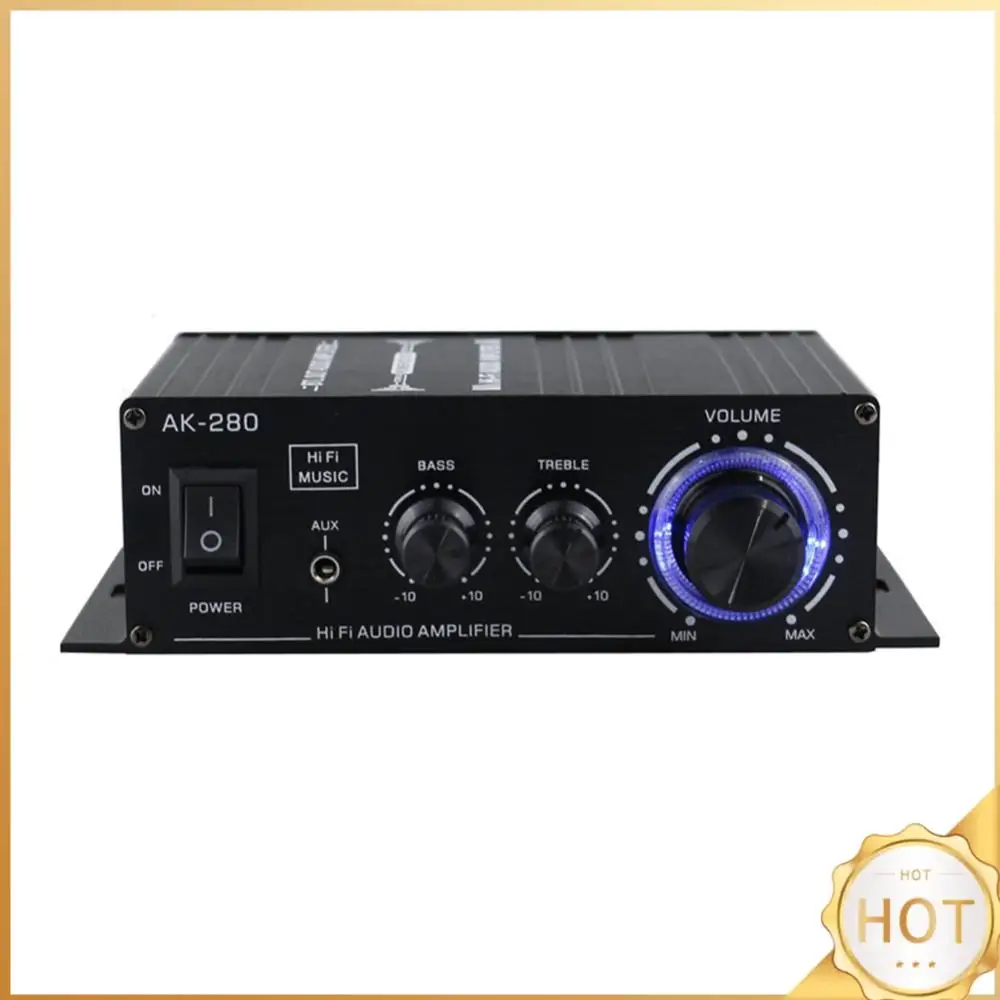 

Усилитель мощности для колонок AK-280 HiFi, стереоусилитель для сабвуфера 40Вт+40Вт, двухканальный музыкальный плеер, домашний кинотеатр, входы RCA и AUX