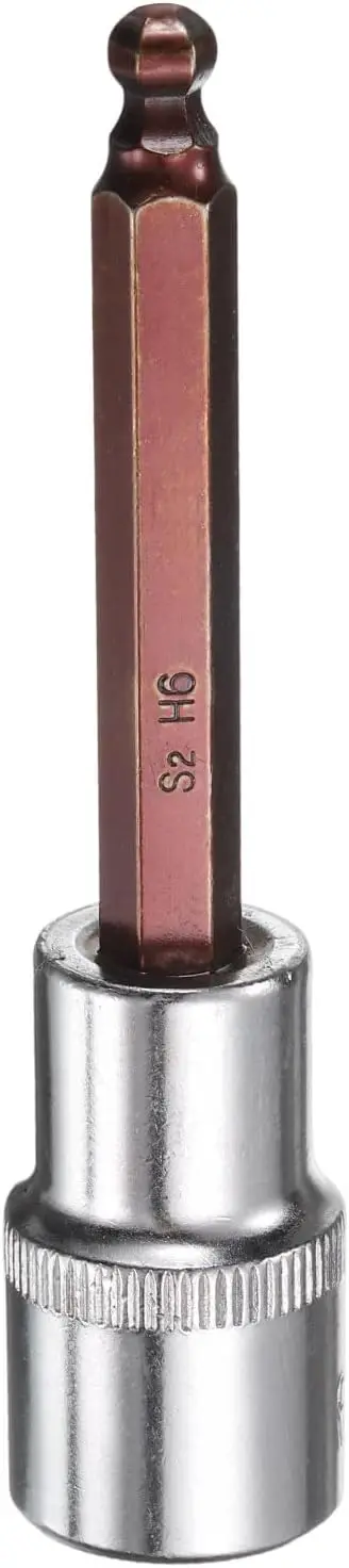 6mm ボールエンド六角ビット 1/2インチ角ドライブソケットセット S2 & CR-V スチールビット