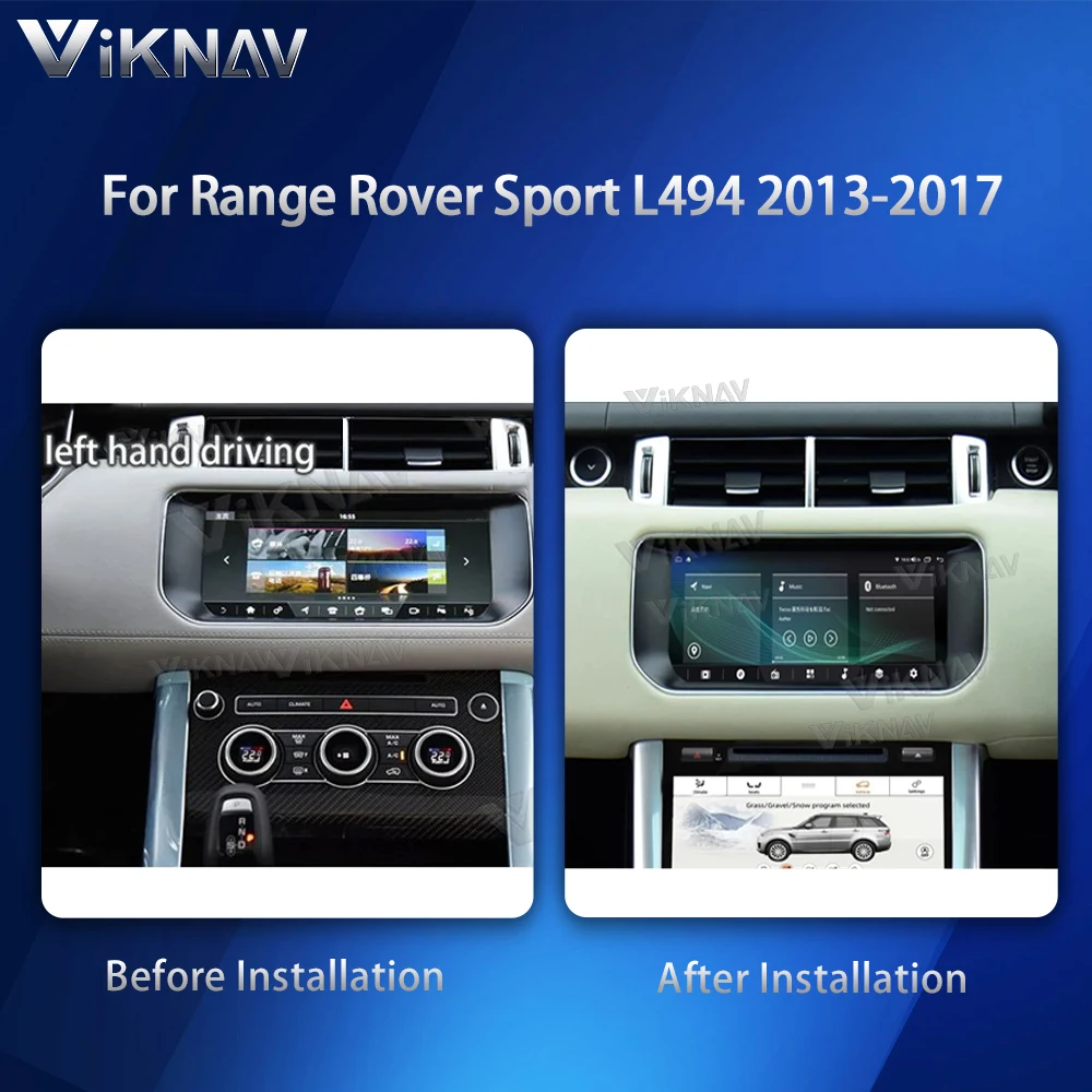 Viknav Android For Range Rover Sport L494 2013-2017 Car Radio Stereo  GPS Multimedia Plyerith AC Panel Climate Control