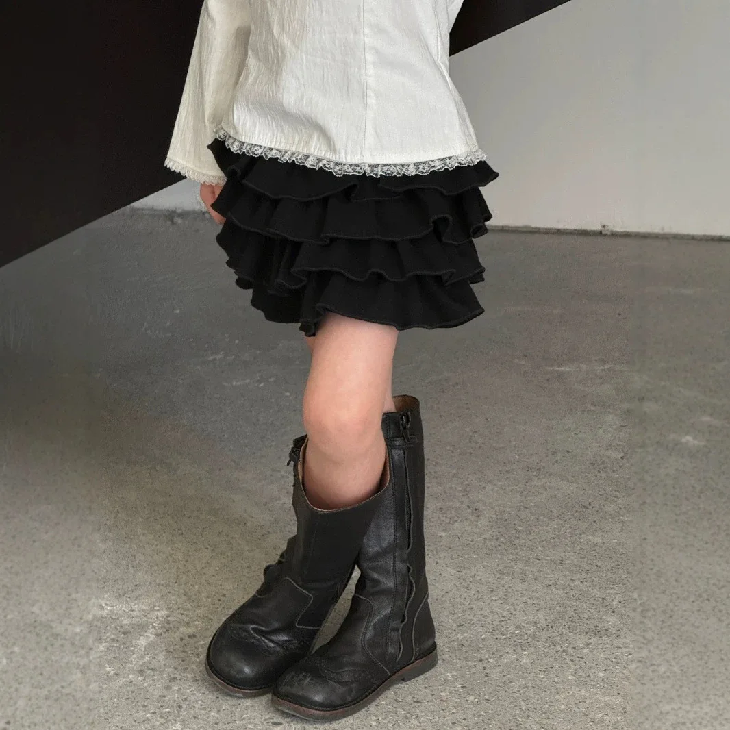 2026 Autumn Winter Korean Girls' Temperament Cake Half Skirt Girls' Thickened Puffy Skirt Versatile