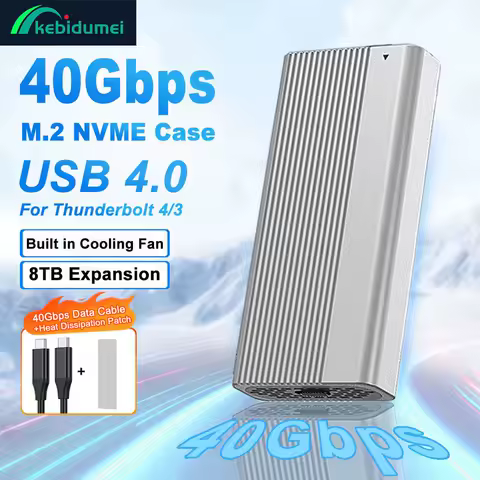 USB4.0 40Gbps M.2 NVMe SSD Enclosure Built-in Turbo Cooling Fan PCIe 4.0 Solid State Drive Case Compatible with Thunderbolt 4/3