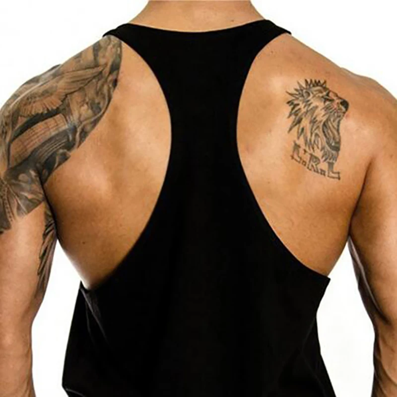Mens Bodybuilding Stringer Tank Tops Gym Sportswear Cotton Breathable Workout Muscle Vest Summer Fitness Sleeveless Y Back Shirt