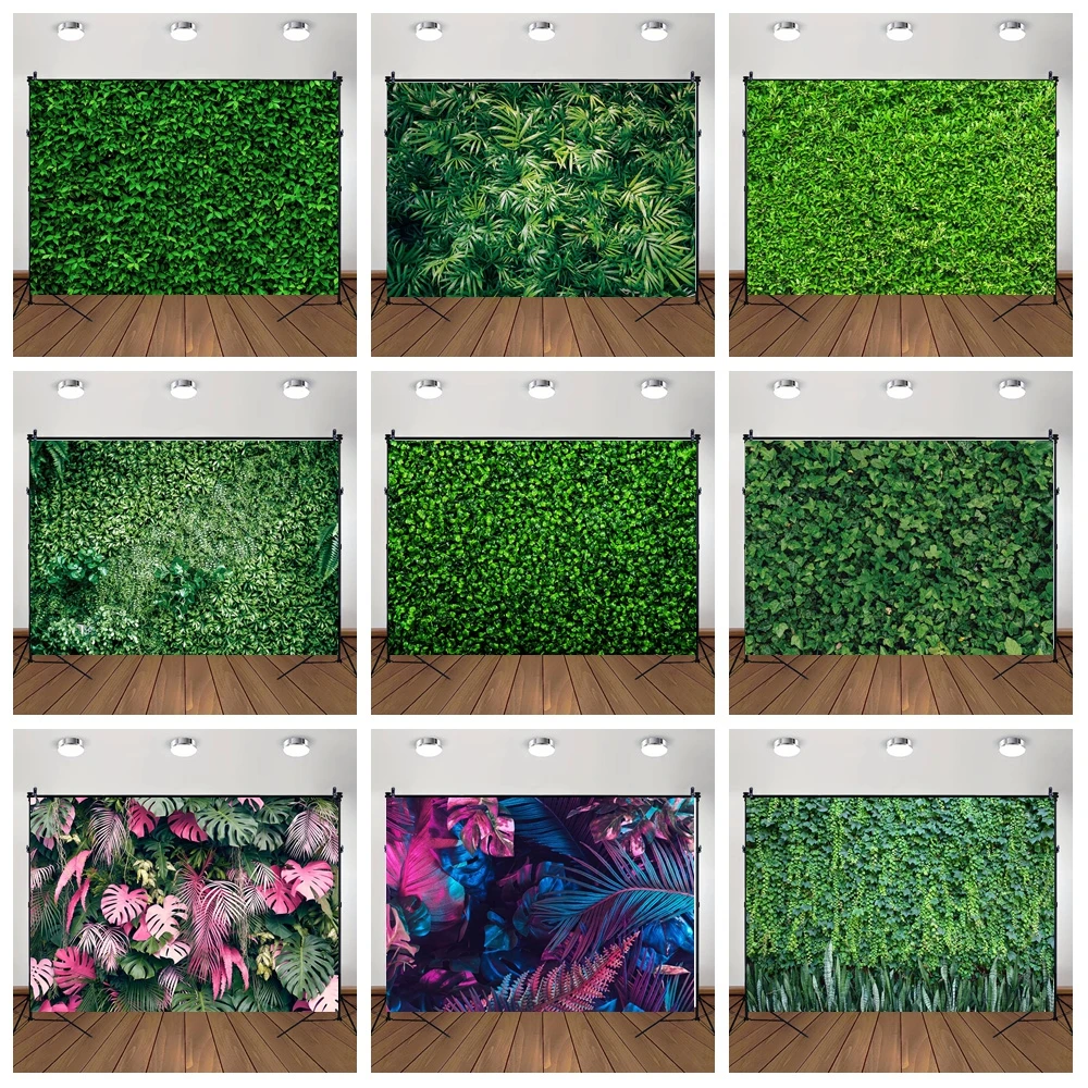 

MOON.QG Green Grass Photo Background Spring Plank Leaves Backdrops Photography Kids Photo Photozone Portrait Studio Wallpaper