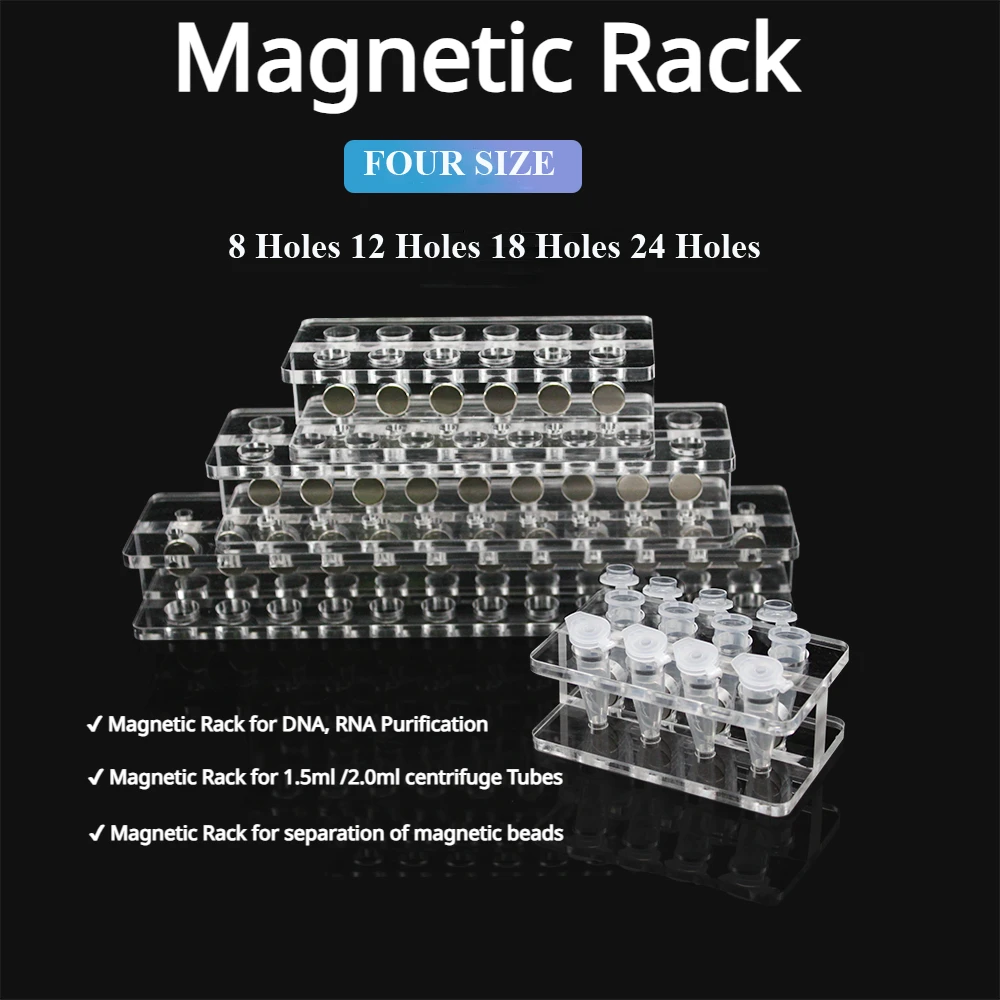 

Biosharp Magnetic Holder 1.5ml/2ml Centrifuge Tube Rack Centrifuge Tube Holder Biological Magnetic Bead Separation Test