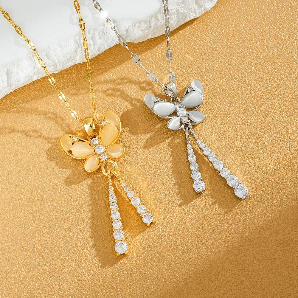 

Новейшее медное колье из титановой стали с микроинкрустацией кошачьим глазом и кисточкой из камня-бабочки в 2025 году – это модно и универсально.