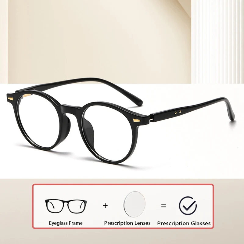 

Optical Glasses Men Women Anti-blue Light Myopia Eyewear Fashion Simple Oval TR-90 High Quality Frame Prescription Eyeglasses