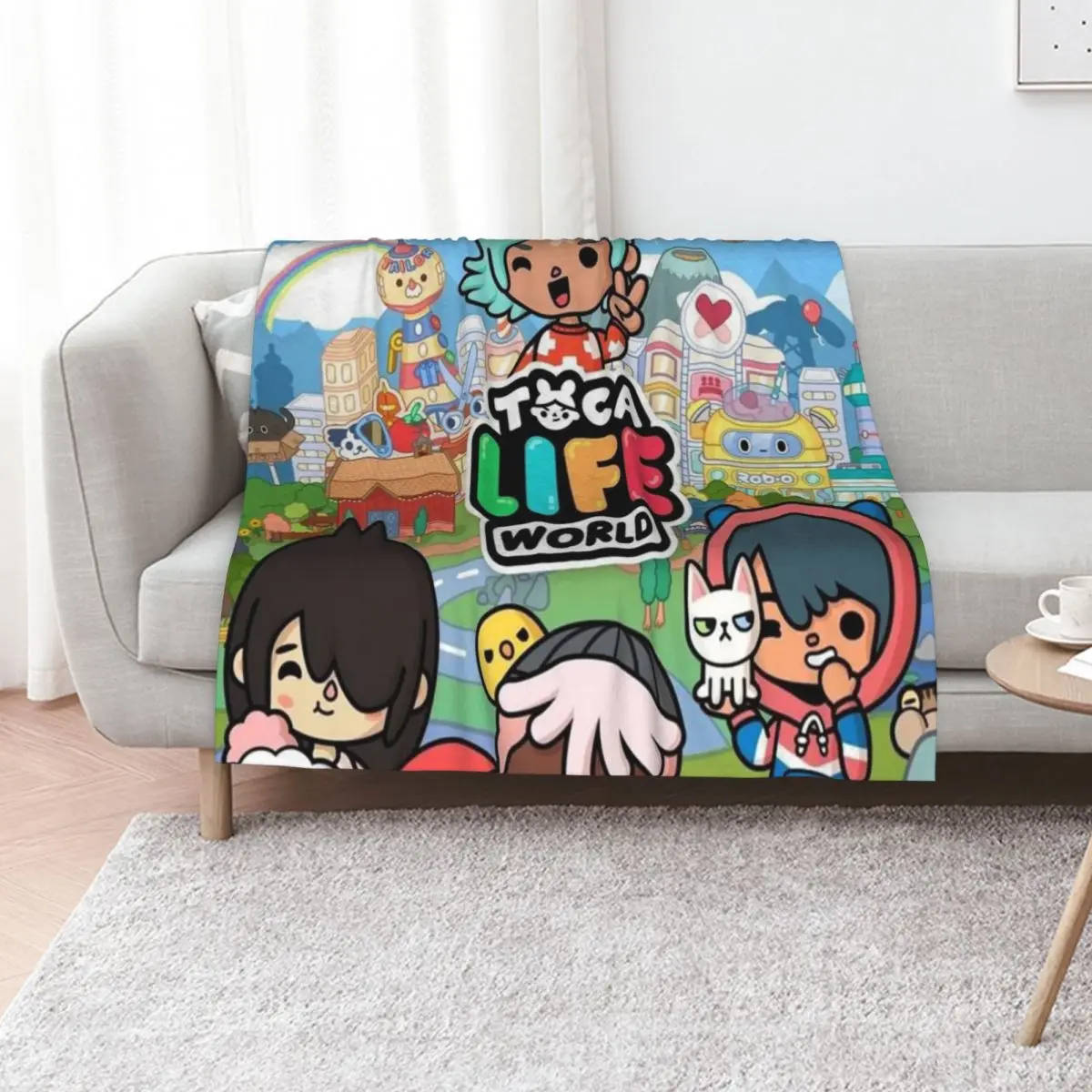 

Toca Life Worl Throw Blanket Cozy Throw Blanket Birthday Gift for Him Her